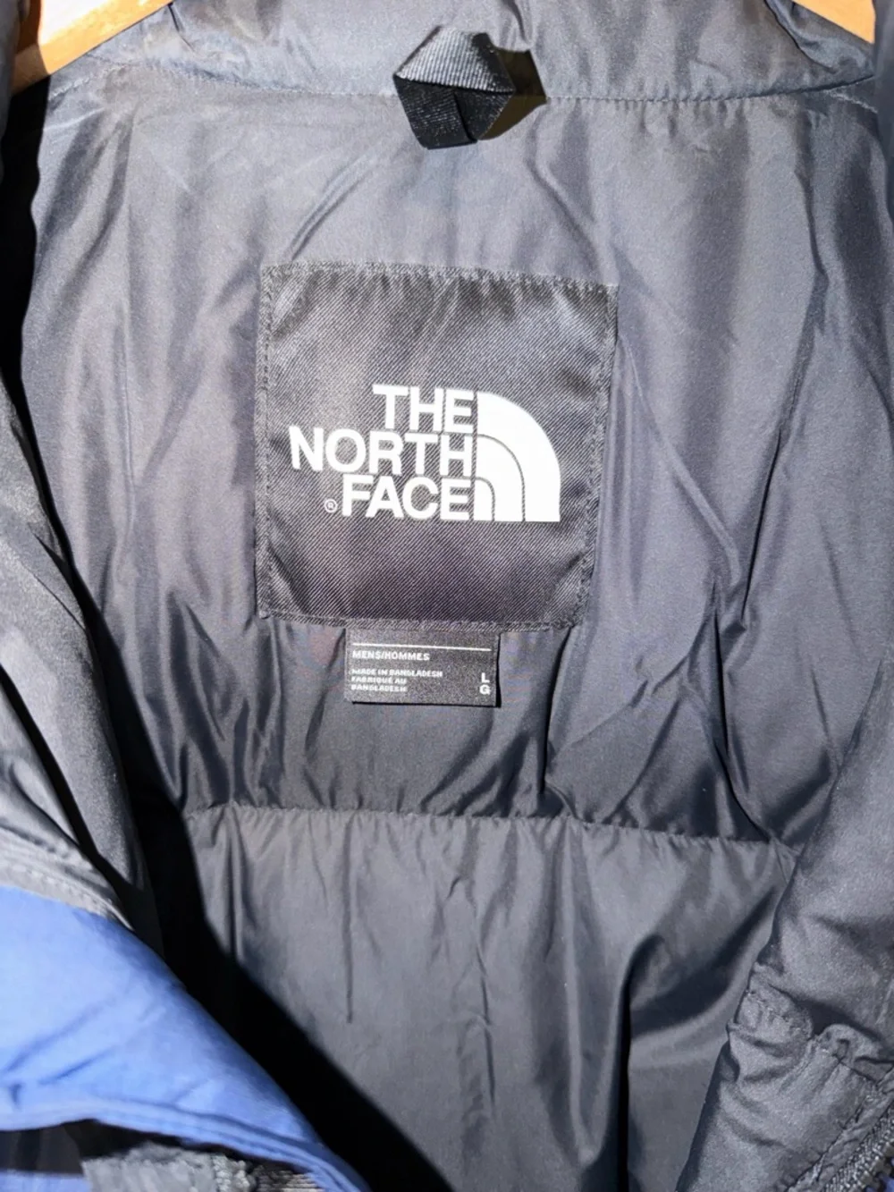 The North Face Black Navy Shell Nuptse Large Rip